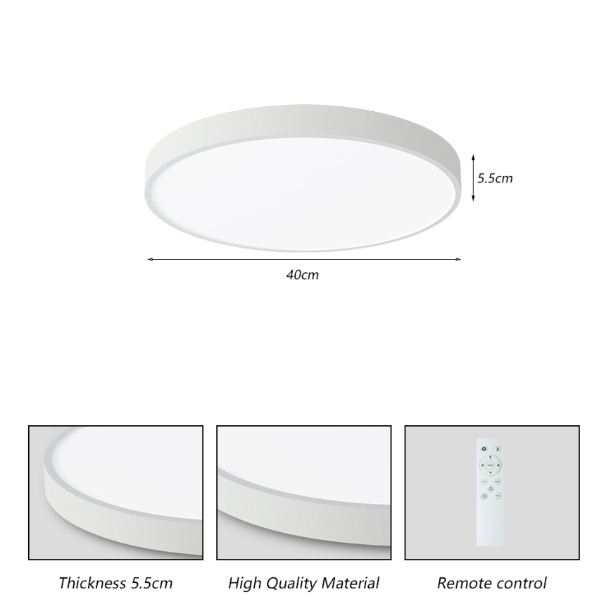 Brilagi - LED prigušiva plafonska lampa POOL SMART LED/48W/230V 3000-6000K 40 cm + daljinski upravljač bela