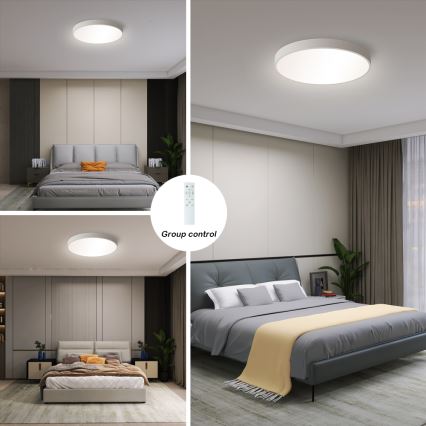 Brilagi - LED prigušiva stropna lampa POOL SMART LED/48W/230V 40 cm 3000-6000K Wi-Fi Tuya + daljinsko upravljanje bela
