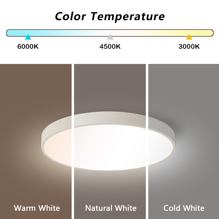 Brilagi - LED prigušiva stropna lampa POOL SMART LED/48W/230V 40 cm 3000-6000K Wi-Fi Tuya + daljinsko upravljanje bela