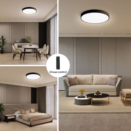 Brilagi - LED prigušiva plafonska svetiljka POOL SMART LED/48W/230V 40 cm 3000-6000K Wi-Fi Tuya + daljinski upravljač crna