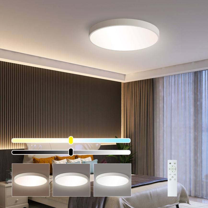 Brilagi - LED prigušiva plafonska lampa POOL SMART LED/48W/230V 40 cm 3000-6000K Wi-Fi Tuya + daljinski upravljač bela