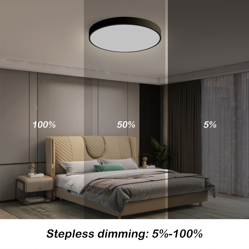 Brilagi - LED prigušiva stropna svetiljka POOL SMART LED/48W/230V 40 cm 3000-6000K Wi-Fi Tuya + daljinski upravljač crna