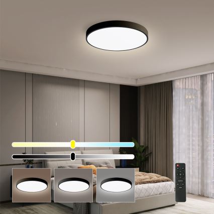 Brilagi - LED prigušiva stropna svetiljka POOL SMART LED/48W/230V 40 cm 3000-6000K Wi-Fi Tuya + daljinski upravljač crna