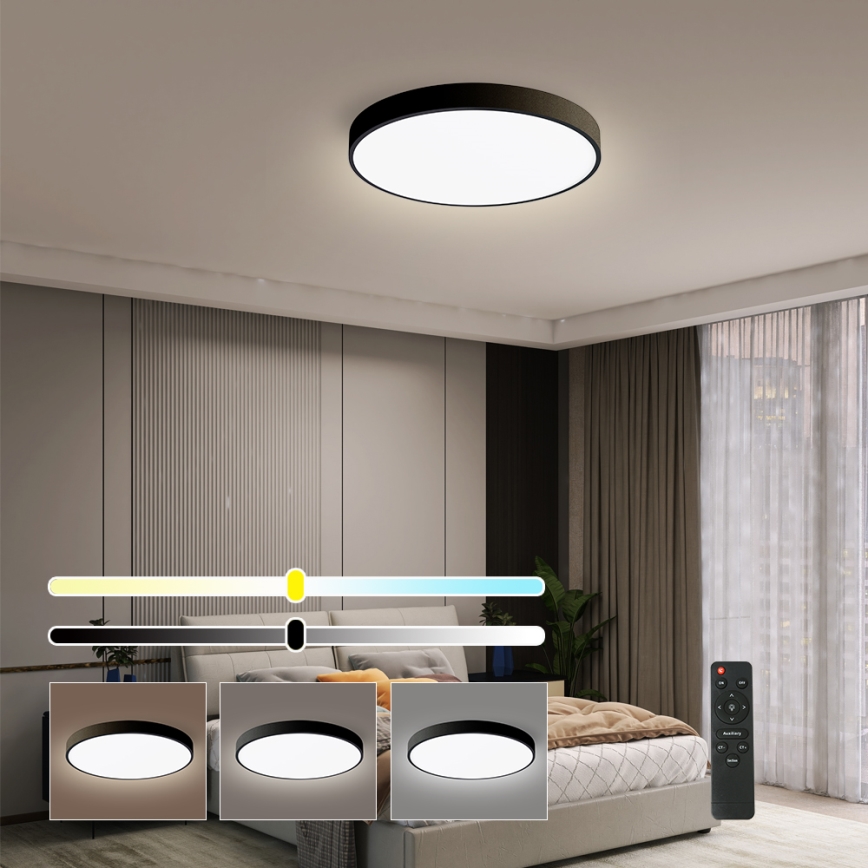 Brilagi - LED prigušiva stropna svetiljka POOL SMART LED/48W/230V 40 cm 3000-6000K Wi-Fi Tuya + daljinski upravljač crna