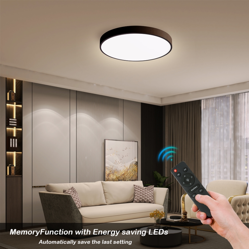 Brilagi - LED prigušiva stropna svetiljka POOL SMART LED/48W/230V 40 cm 3000-6000K Wi-Fi Tuya + daljinski upravljač crna