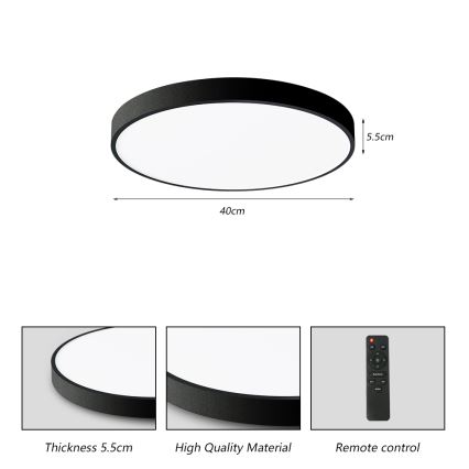 Brilagi - LED prigušiva stropna svetiljka POOL SMART LED/48W/230V 40 cm 3000-6000K Wi-Fi Tuya + daljinski upravljač crna