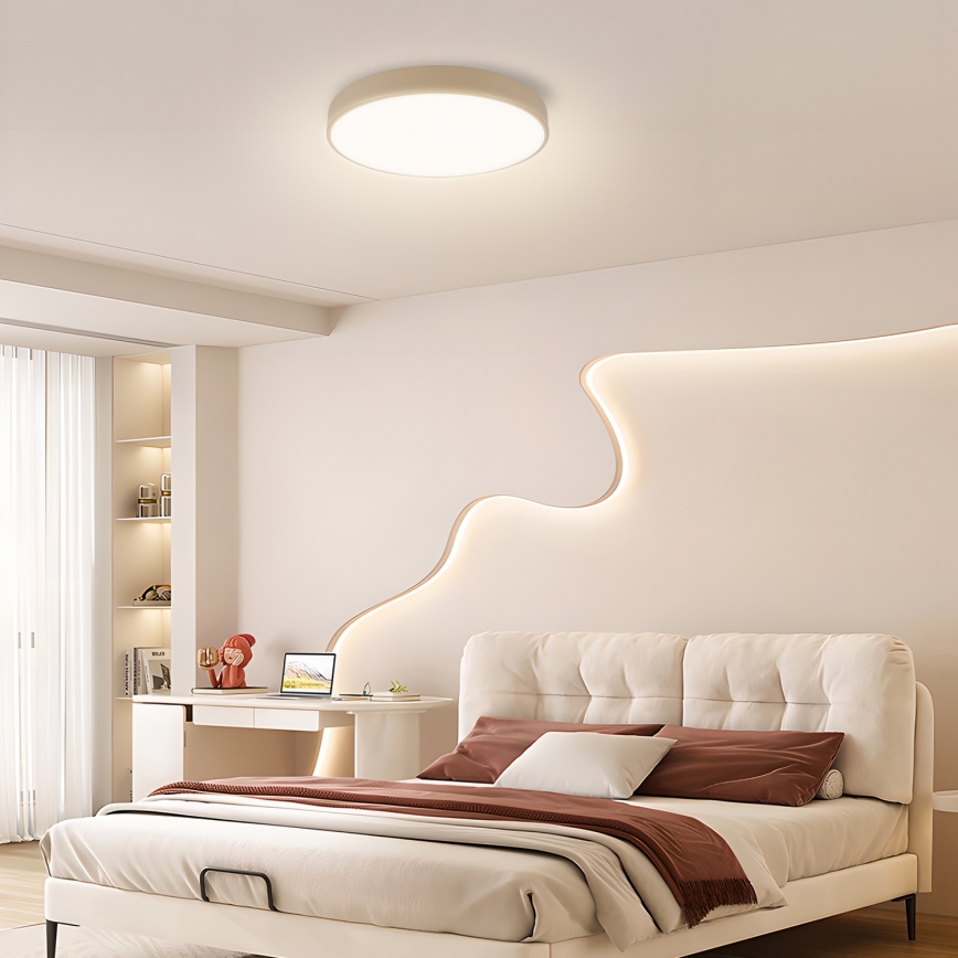 Brilagi - LED prigušiva plafonska svetiljka POOL SMART LED/48W/230V 3000-6000K fi 40 cm Wi-Fi Tuya bež + daljinski upravljač