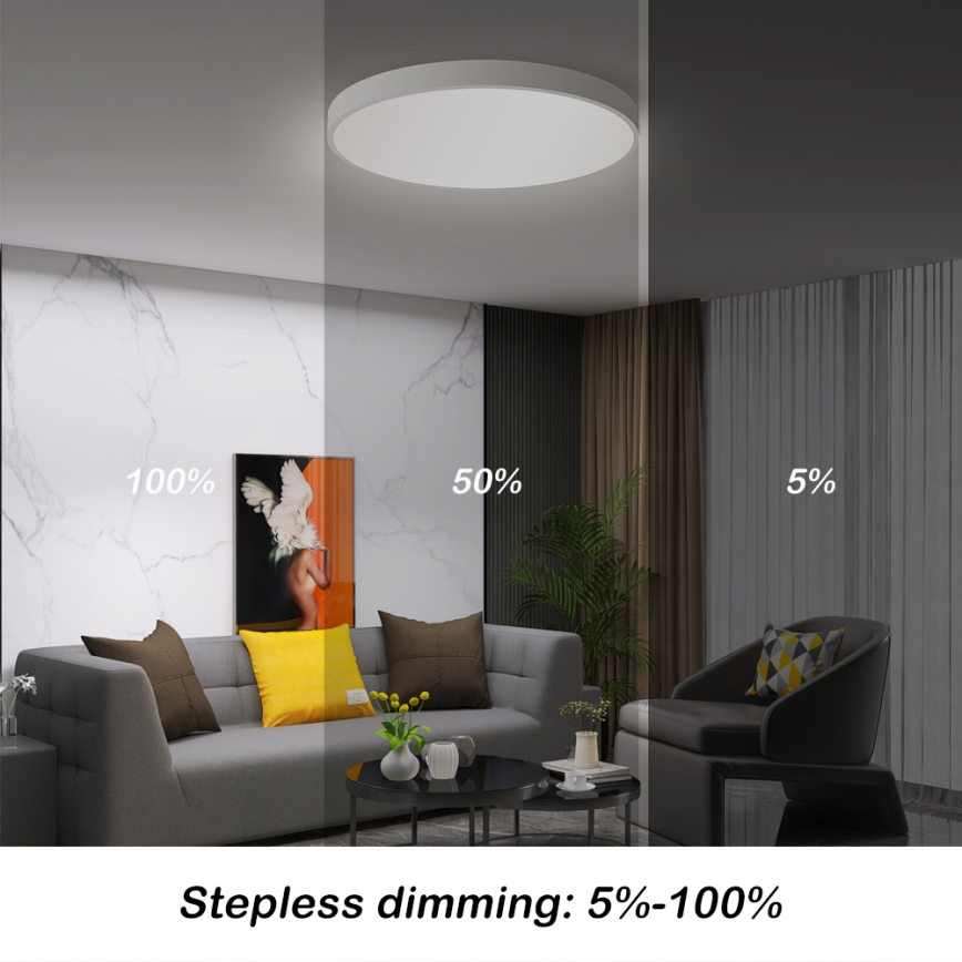Brilagi - LED prigušiva stropna svetiljka POOL SMART LED/60W/230V 3000-6000K 50 cm + daljinski upravljač bela