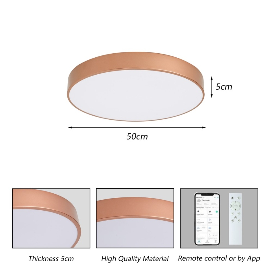 BRILAGI - LED prigušiva plafonska lampa POOL SMART LED/60W/230V 3000-6000K prečnik 50 cm Wi-Fi Tuya bronzana + daljinski upravljač