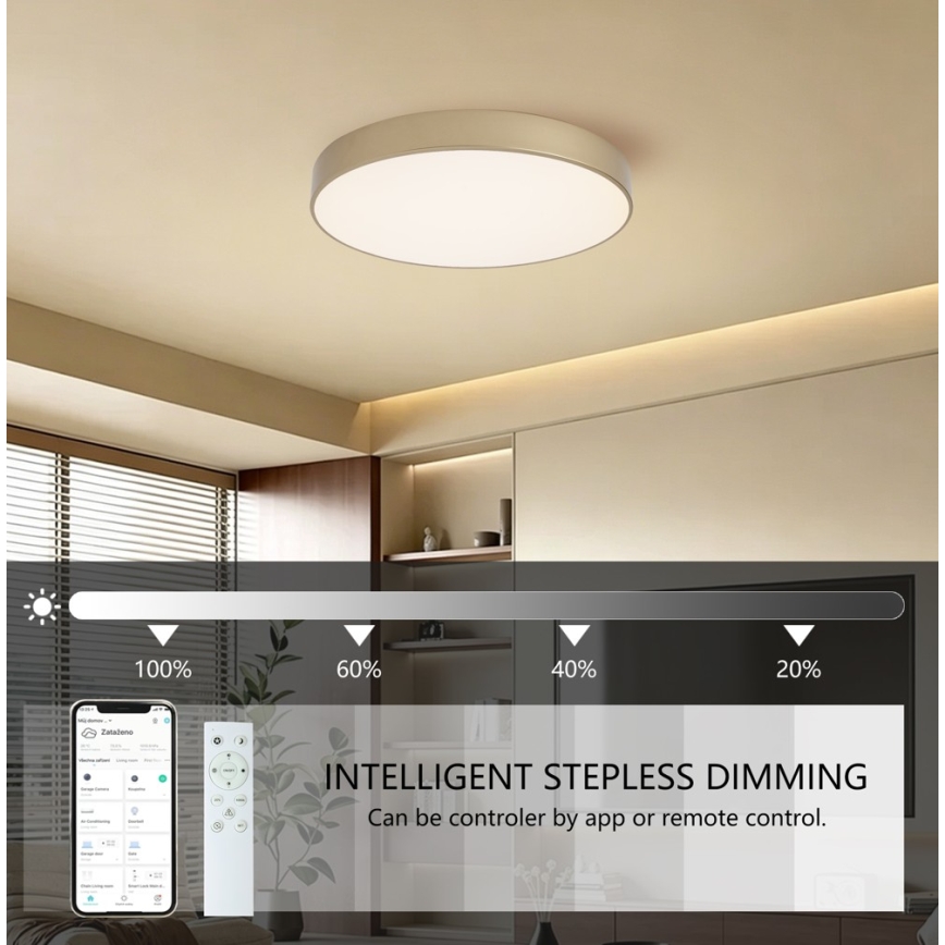 BRILAGI - LED prigušiva plafonska svetiljka POOL SMART LED/60W/230V 3000-6000K prečnik 50 cm Wi-Fi Tuya zlatna + daljinski upravljač