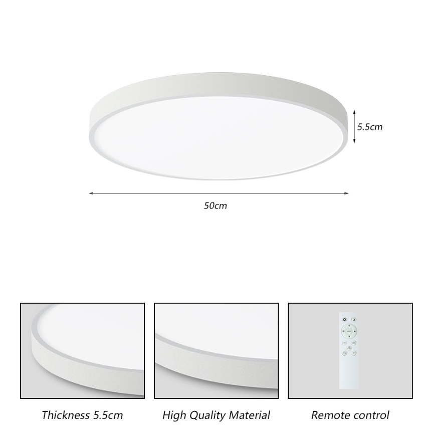 Brilagi - LED prigušiva plafonska svetiljka POOL SMART LED/60W/230V 50 cm 3000-6000K Wi-Fi Tuya + daljinski upravljač bela