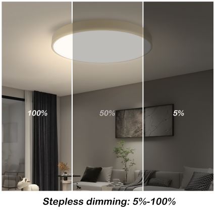 Brilagi - LED prigušiva plafonska lampa POOL SMART LED/60W/230V 3000-6000K prečnika 50 cm Wi-Fi Tuya bež + daljinski upravljač