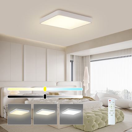 Brilagi - LED prigušiva stropna svetiljka POOL SQUARE LED/36W/230V 3000-6000K 40x40 cm bela + daljinski upravljač