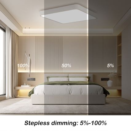 Brilagi - LED prigušiva stropna svetiljka POOL SQUARE LED/36W/230V 3000-6000K 40x40 cm bela + daljinski upravljač