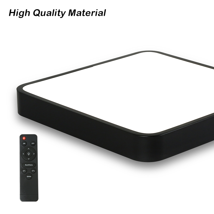 Brilagi - LED prigušiva plafonska svetiljka POOL SQUARE LED/36W/230V 3000-6000K 40x40 cm crna + daljinski upravljač