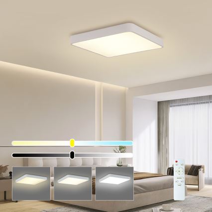 Brilagi - LED prigušiva plafonska lampa POOL SQUARE LED/48W/230V 3000-6000K 50x50 cm bela + daljinski upravljač