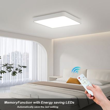 Brilagi - LED prigušiva plafonska lampa POOL SQUARE LED/48W/230V 3000-6000K 50x50 cm bela + daljinski upravljač