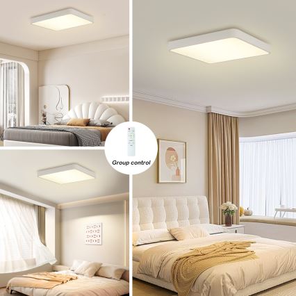 Brilagi - LED prigušiva plafonska lampa POOL SQUARE LED/48W/230V 3000-6000K 50x50 cm bela + daljinski upravljač