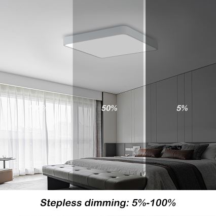 Brilagi - LED prigušiva plafonska lampa POOL SQUARE LED/48W/230V 3000-6000K 50x50 cm bela + daljinski upravljač