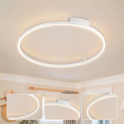 Brilagi - prigušiva LED plafonska svetiljka PORTOFINO LED/60W/230V 3000-6000K prečnik 80 cm bela + daljinski upravljač