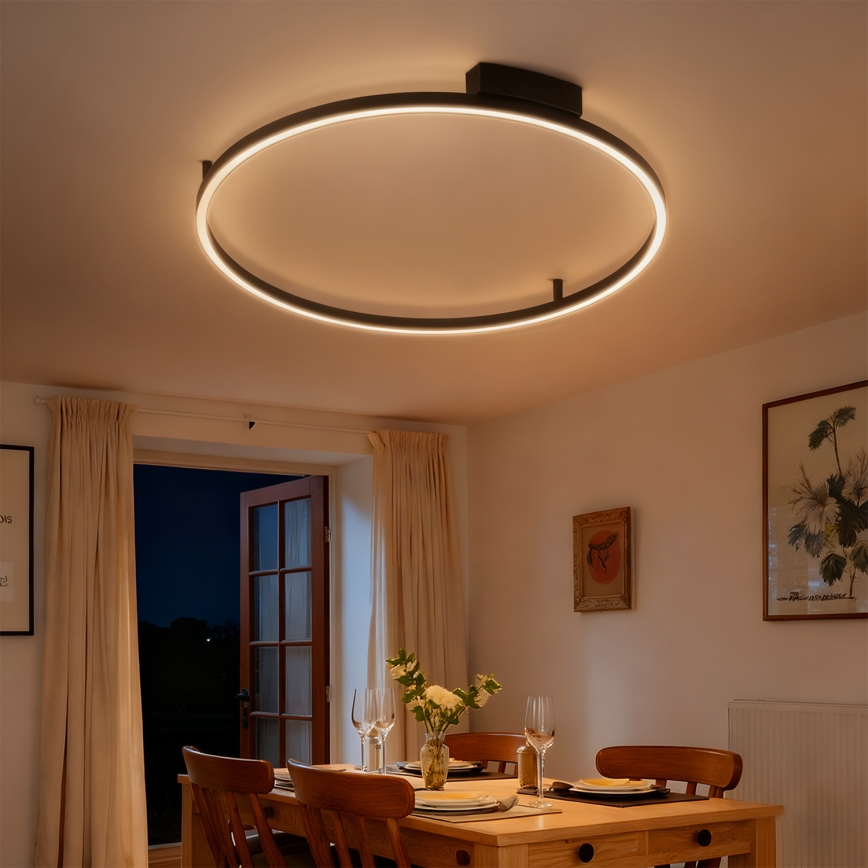 Brilagi - prigušiva stropna LED svetiljka PORTOFINO LED/60W/230V 3000-6000K prečnik 80 cm crna + daljinski upravljač