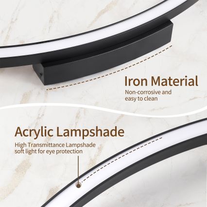 Brilagi - prigušiva stropna LED svetiljka PORTOFINO LED/60W/230V 3000-6000K prečnik 80 cm crna + daljinski upravljač