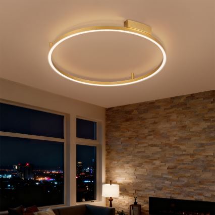 Brilagi - LED prigušiva plafonska lampa PORTOFINO LED/60W/230V 3000-6000K prečnik 80 cm zlatna + daljinski upravljač