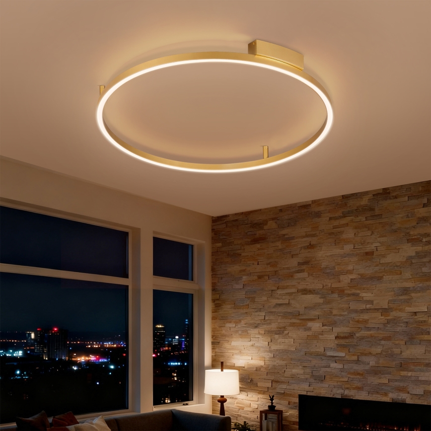 Brilagi - LED prigušiva plafonska lampa PORTOFINO LED/60W/230V 3000-6000K prečnik 80 cm zlatna + daljinski upravljač