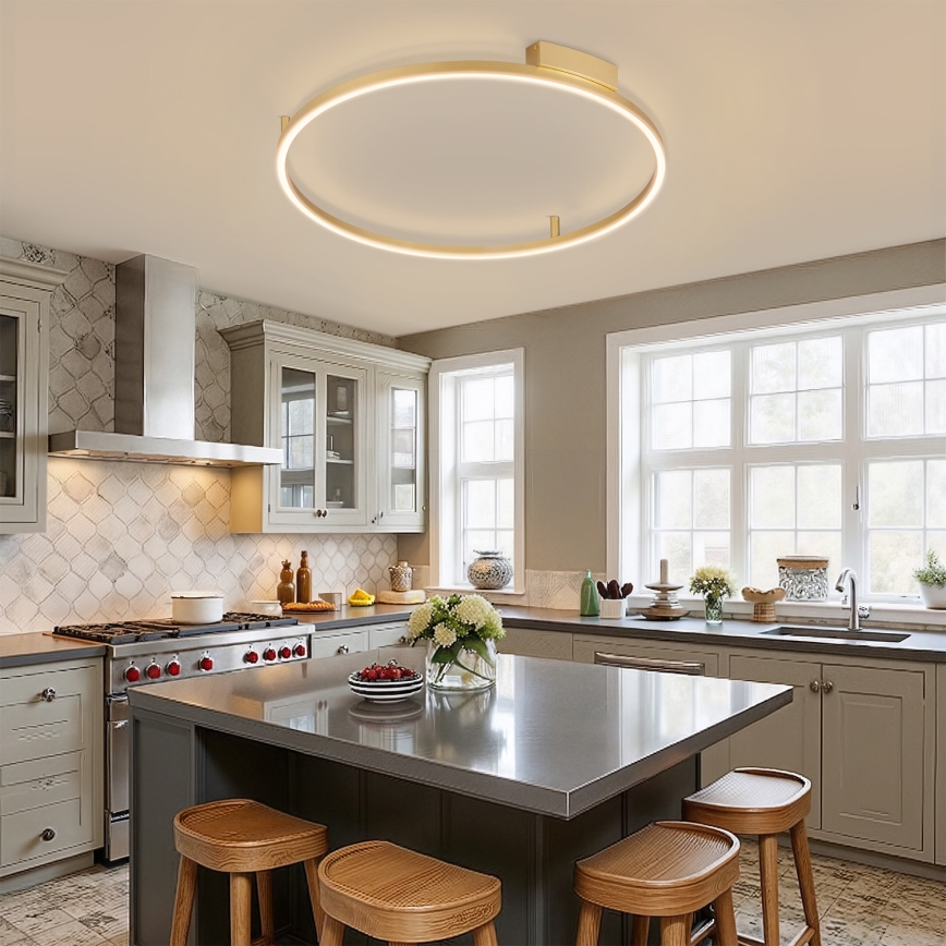 Brilagi - LED prigušiva plafonska lampa PORTOFINO LED/60W/230V 3000-6000K prečnik 80 cm zlatna + daljinski upravljač