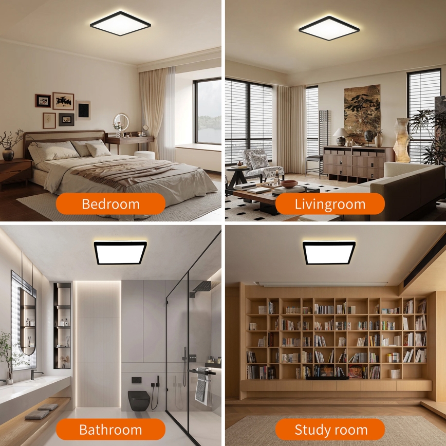 Brilagi - LED prigušiva svetiljka sa senzorom pokreta i sumraka ULTRA SLIM LED/18W/230V 30x30 cm + daljinski upravljač