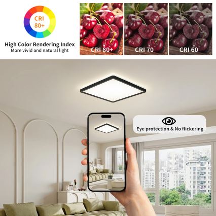 Brilagi - LED prigušiva svetiljka sa senzorom pokreta i sumraka ULTRA SLIM LED/18W/230V 30x30 cm + daljinski upravljač