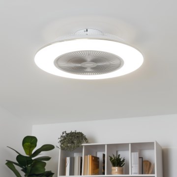 Brilagi - LED prigušiva svetiljka sa ventilatorom AURA LED/38W/230V 3000-6000K srebrna + daljinski upravljač