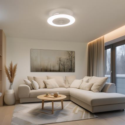 Brilagi - LED prigušiva svetiljka sa ventilatorom AURA LED/38W/230V 3000-6000K bela + daljinski upravljač