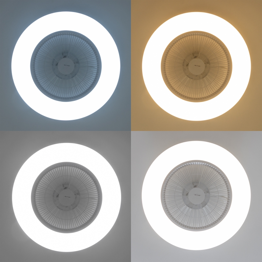 Brilagi - LED prigušiva svetiljka sa ventilatorom AURA LED/38W/230V 3000-6000K bela + daljinski upravljač