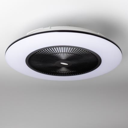 Brilagi - prigušiva LED svetiljka sa ventilatorom AURA LED/38W/230V 3000-6000K crna + daljinski upravljač