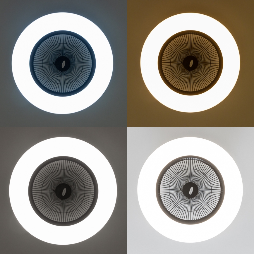 Brilagi - prigušiva LED svetiljka sa ventilatorom AURA LED/38W/230V 3000-6000K crna + daljinski upravljač