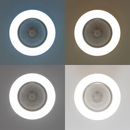 Brilagi - LED prigušiva svetiljka sa ventilatorom AURA LED/38W/230V 3000-6000K srebrna + daljinski upravljač