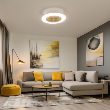 Brilagi - LED prigušiva svetiljka sa ventilatorom AURA LED/38W/230V 3000-6000K zlatna + daljinski upravljač