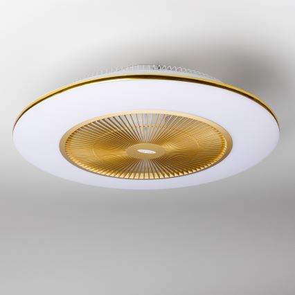 Brilagi - LED prigušiva svetiljka sa ventilatorom AURA LED/38W/230V 3000-6000K zlatna + daljinski upravljač