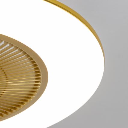Brilagi - LED prigušiva svetiljka sa ventilatorom AURA LED/38W/230V 3000-6000K zlatna + daljinski upravljač