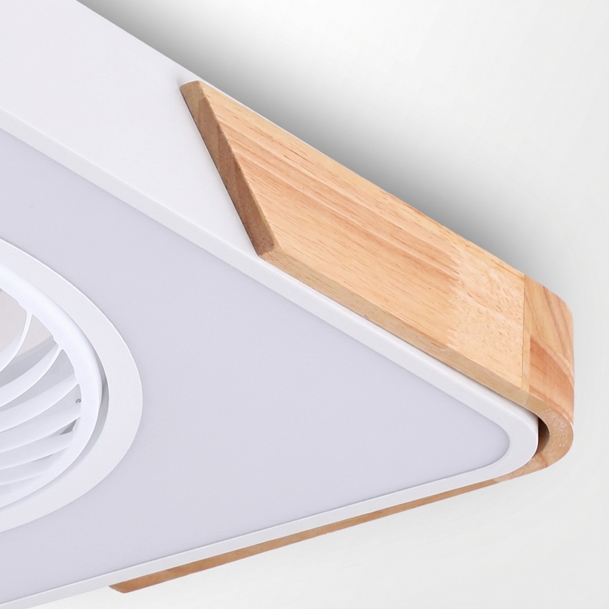 Brilagi - LED prigušiva plafonska lampa sa ventilatorom LED/30W/230V 3000-6500K bela/hrast + daljinski upravljač