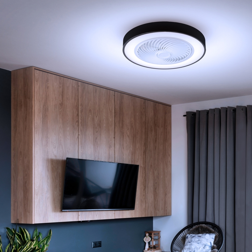Brilagi - LED prigušiva plafonska svetiljka sa ventilatorom LED/30W/230V 3000-6500K crna + daljinski upravljač