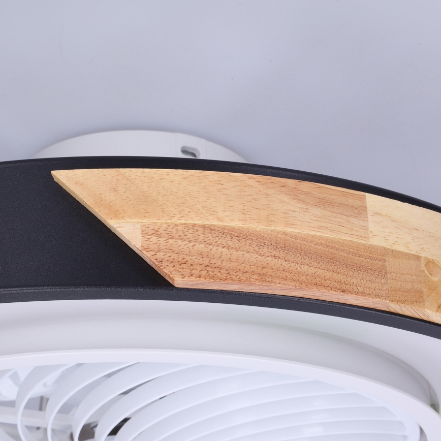 Brilagi - LED prigušiva plafonska lampa sa ventilatorom LED/30W/230V 3000-6500K crna/hrast + daljinski upravljač