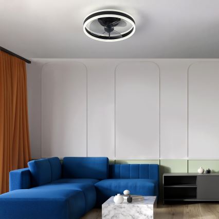 Brilagi - LED prigušiva plafonska lampa sa ventilatorom LED/30W/230V 3000-6500K crna + daljinski upravljač