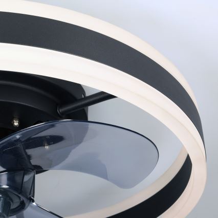 Brilagi - LED prigušiva plafonska lampa sa ventilatorom LED/30W/230V 3000-6500K crna + daljinski upravljač