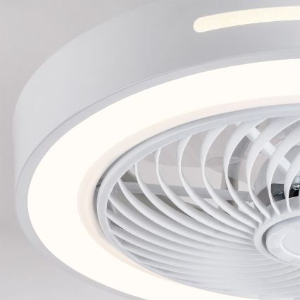 BRILAGI - prigušiva LED plafonska lampa sa ventilatorom LED/38W/230V 3000-6500K prečnik 46 cm bela + daljinski upravljač
