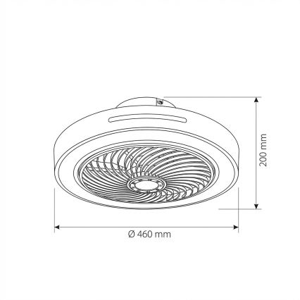 BRILAGI - prigušiva LED plafonska lampa sa ventilatorom LED/38W/230V 3000-6500K prečnik 46 cm bela + daljinski upravljač