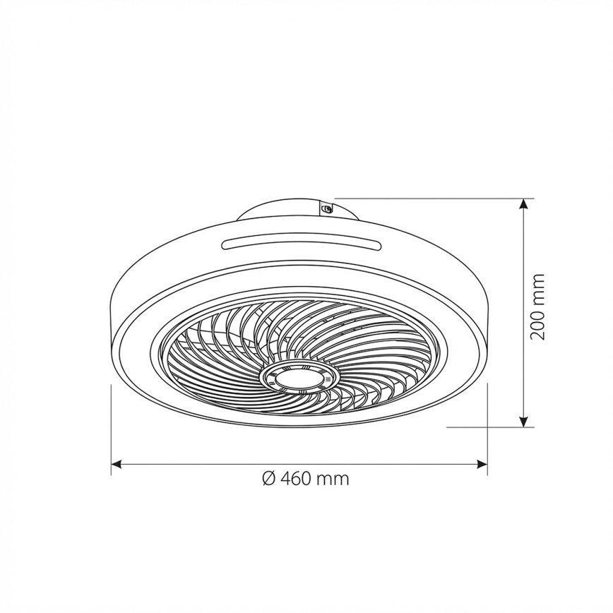 BRILAGI - prigušiva LED plafonska lampa sa ventilatorom LED/38W/230V 3000-6500K prečnik 46 cm bela + daljinski upravljač