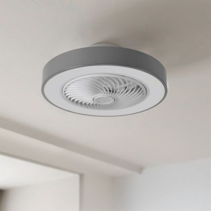 Brilagi - LED prigušiva stropna svetiljka sa ventilatorom LED/38W/230V 3000-6500K 3000-6500K prečnik 50 cm siva + daljinski upravljač