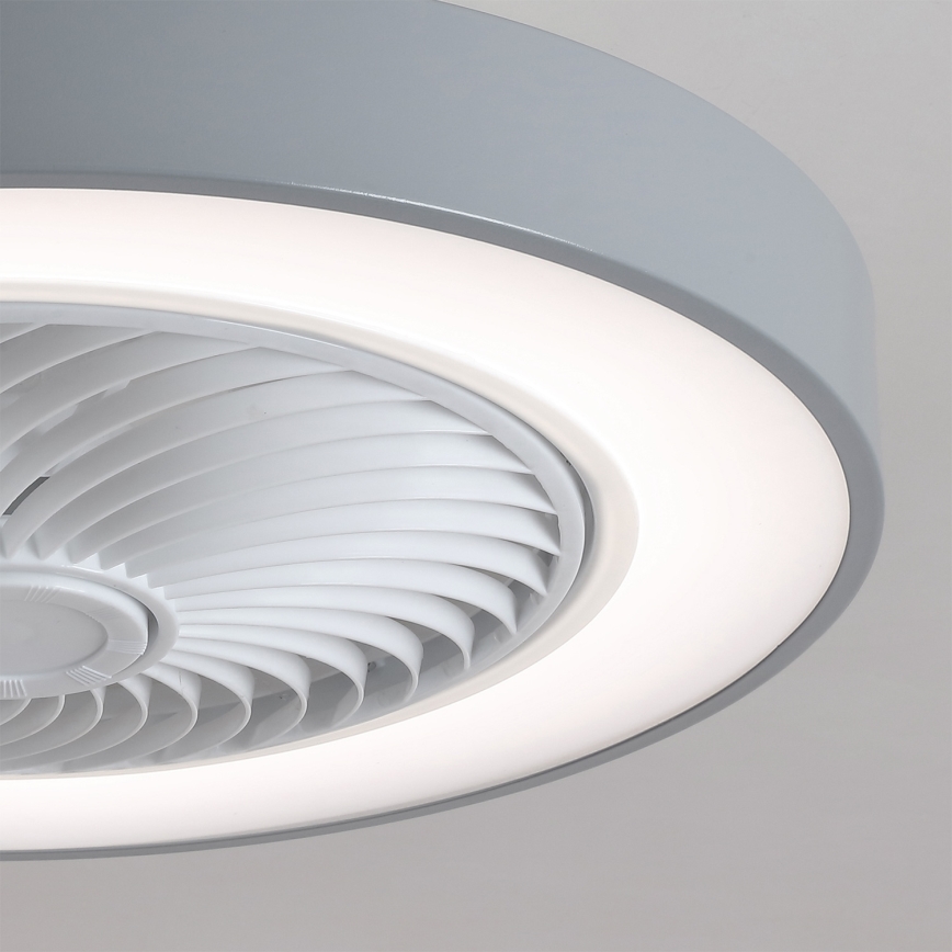 Brilagi - LED prigušiva stropna svetiljka sa ventilatorom LED/38W/230V 3000-6500K 3000-6500K prečnik 50 cm siva + daljinski upravljač